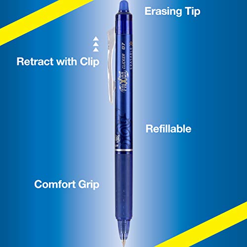 PILOT FriXion Clicker Erasable, Refillable & Retractable Gel Ink Pens, Fine Point, Assorted Color Inks, 7-Pack Pouch (31472) - Image 6